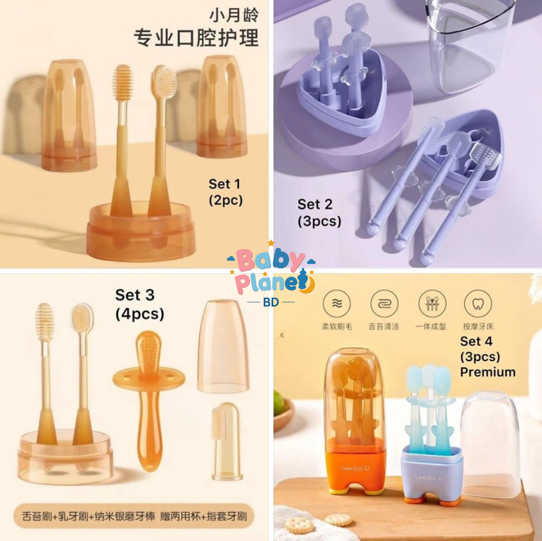 Soft Silicone Baby Toothbrush Set 
